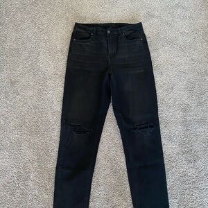 American Eagle Black Distressed Mom Jeans in size 10